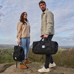 Water-Resistant Black Recycled Holdall Travel Bag