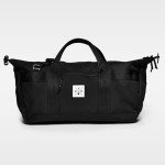 Water-Resistant Black Recycled Holdall Travel Bag