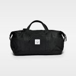 Water-Resistant Black Recycled Holdall Travel Bag