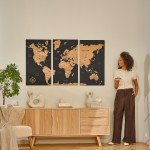 World Map Push Pin Travel Art with Pins