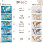 World Map Push Pin Travel Art with Pins