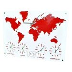 Silver World Map Timezone Wall Clock