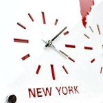 Silver World Map Timezone Wall Clock