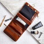 Personalized Leather Travel Wash Bag - Great Gift