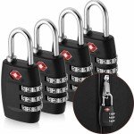 TSA-Approved Travel Luggage Padlock - 3 Digit Combo