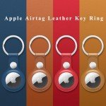 Leather Key Ring Case for Apple AirTag Tracker