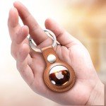 Leather Key Ring Case for Apple AirTag Tracker