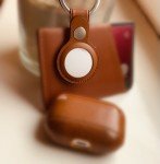 Leather Key Ring Case for Apple AirTag Tracker