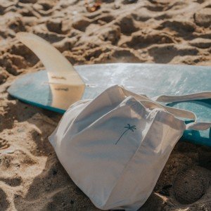 Eco-Friendly Canvas Tote Bag with Palm Tree Design