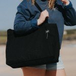Eco-Friendly Canvas Tote Bag with Palm Tree Design