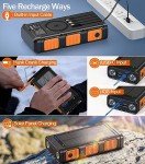 Wireless Power Bank with Hand Crank & Solar Charge