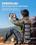 Power Bank Solar Charger 36800mAh with Dual Flashlights