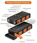 Wireless Power Bank with Hand Crank & Solar Charge