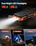 Power Bank Solar Charger 36800mAh with Dual Flashlights