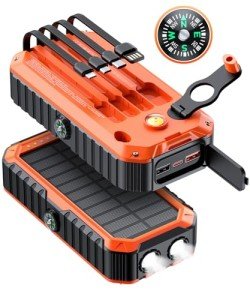 Portable 40000mAh Solar Power Bank with Flashlight