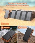 Power Bank Solar Charger 36800mAh with Dual Flashlights