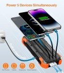 GOODaaa 42800mAh Solar Power Bank with Built-In Cables