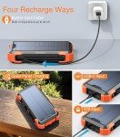GOODaaa 42800mAh Solar Power Bank with Built-In Cables