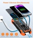 Solar Power Bank with LED Flashlight and Fast Charging
