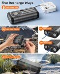 High-Capacity Solar Charger with Hand Crank for Outdoors