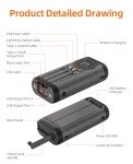 High-Capacity Solar Charger with Hand Crank for Outdoors