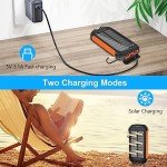 Solar Power Bank 38800mAh with Dual Flashlight