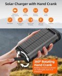 High-Capacity Solar Charger with Hand Crank for Outdoors