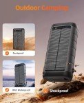 High-Capacity Solar Charger with Hand Crank for Outdoors