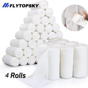4 Rolls Breathable Stretchable Gauze Bandage Rolls