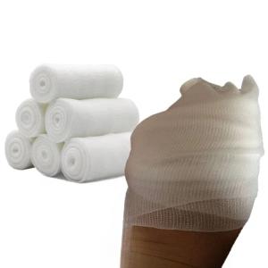 Elastic White Gauze Tape for First Aid Use