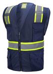 Navy Two-Tone Safety Vest with Multi-Pockets, Large