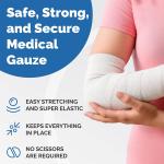 4 Rolls of Breathable Gauze Bandage Wrap
