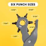 Leather Hole Punch Tool with 6 Multi-Sizes
