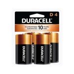 Duracell D Batteries 4 Count Pack - Long-lasting Power