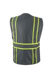 Grey Two-Tone Safety Vest with Multi-Pockets
