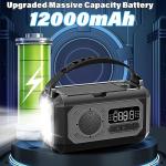 12000mAh Hand Crank Solar Emergency Radio