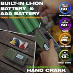 Emergency Crank Radio with NOAA Alerts & Flashlight