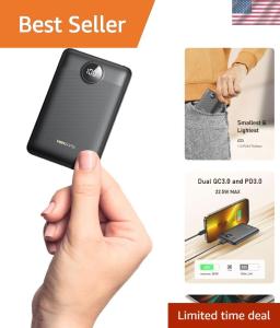 Portable 10000mAh Power Bank with Fast Charging