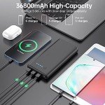 High-Capacity 36800mAh Portable Charger with 4 Outputs