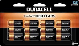 Duracell CR123A Lithium Batteries, 12 Count Pack