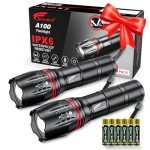 HAUSBELL Bright Zoomable LED Tactical Flashlight - 2 Pack