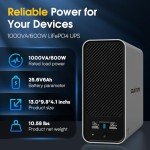 GoldenMate 1000VA Lithium UPS Backup Power Supply