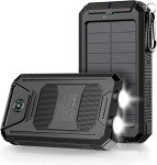 Solar Power Bank with Flashlight, 36800mAh Capacity