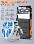 Solar Power Bank with 42800mAh Battery and Flashlight
