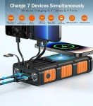 Wireless Power Bank with Hand Crank & Solar Charge