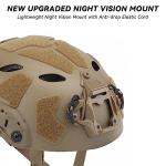 AOUTACC Lightweight Tactical Fast Helmet, Integrated Airsoft Helmet with NVG Mount Base, Upgrade Side Rails,Pre-Slotted Headset Strap and Other Helmet Accessories for Outdoor Sports-Tan