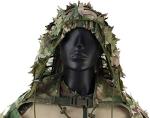 ROCOTACTICAL Sniper Ghillie Viper Hood with 3D Laser-cut leaves, Tactical Ghillie Suit Foundation for Wargame, Hunting, Airsoft, Sniper Coat