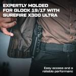 Bravo Concealment Holster for Glock 19/17 with Surefire X300 UA-UB - Outside-The-Waistband Holster with Solid Locking Retention