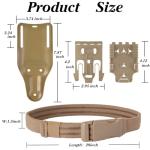 WGLILO QLS Quick Locking System Kit with 2" Mid/Low Ride Belt Loop Adapter, Drop Leg Holster Platform, QLS Fork and Duty Receiver Plate 22 19 & Elastic Leg Strap, Tan
