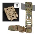 Universal Belt Loop Adapter Expansion Board Mid-Low Ride Holster Platform Adapter with Locking Fork and Receiver Plate, Adjustable Multi-Angle Hole Position with Thigh Fixation Strap (CAMO)